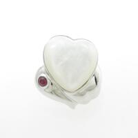 K18WG ハート マザーオブパールブローチ