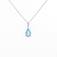 K18WG ブルートパーズネックレス