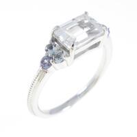 K18WG ホワイトトパーズリング