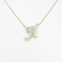 K18YG イニシャルK ダイヤモンドネックレス