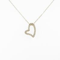 K18YG ハート ダイヤモンドネックレス