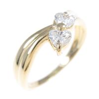 K18YG ハート ダイヤモンドリング