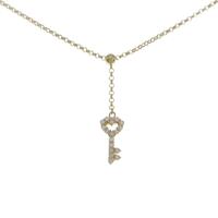 K18YG ハート×キー ダイヤモンドネックレス