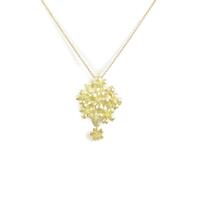 K18YG フラワー ダイヤモンドネックレス