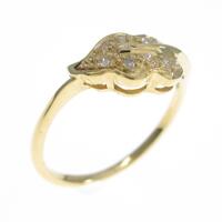 K18YG リーフ ダイヤモンドリング