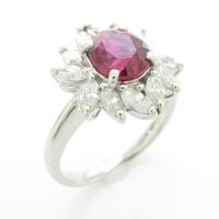 PT フラワー ルビーリング