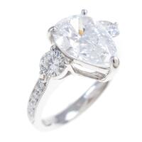 【リメイク】プラチナダイヤモンドリング 2．006ct・E・SI2・ペアシェイプ