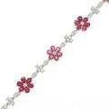 【新品】PT フラワー ルビーブレスレット