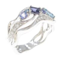 K18WG カラーストーンリング