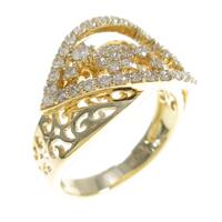 750YG リーフ ダイヤモンドリング