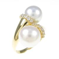 K18YG アコヤパールリング