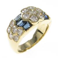 K18YG フラワー サファイヤリング