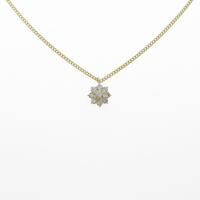K18YG フラワー ダイヤモンドネックレス
