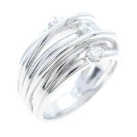 K18WG スリーストーン ダイヤモンドリング