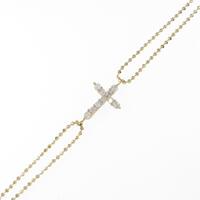 K18YG クロス ダイヤモンドブレスレット