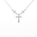 K18WG クロス ダイヤモンドネックレス