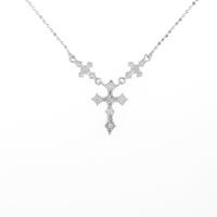 K18WG クロス ダイヤモンドネックレス