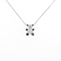 K18WG パンダ ダイヤモンドネックレス