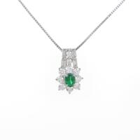 PT／750WG フラワー エメラルドネックレス