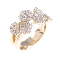 K18YG フラワー ダイヤモンドピンキーリング