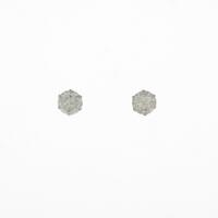 K18WG ダイヤモンドピアス 0．537ct・0．593ct・H?I・I1・GOOD?FAIR
