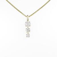 K18YG スリーストーン ダイヤモンドネックレス