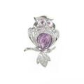 750WG フクロウ アメジストブローチ