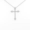 K18WG クロス ダイヤモンドネックレス