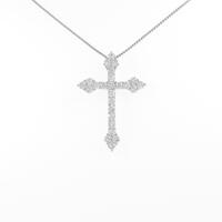 K18WG クロス ダイヤモンドネックレス