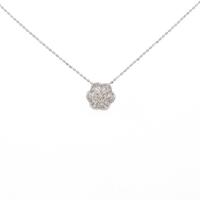 K18WG フラワー ダイヤモンドネックレス