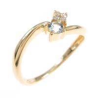 K18YG アクアマリンリング