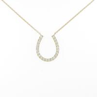 【リメイク】K18YG ホースシュー ダイヤモンドネックレス