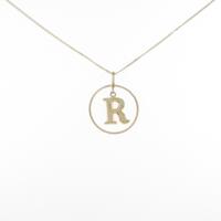 K18YG イニシャルR ネックレス