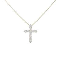 K18YG クロス ダイヤモンドネックレス