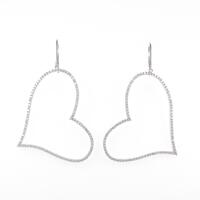 K18WG ハート ダイヤモンドピアス