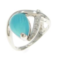 K18WG カルセドニーリング