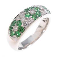 K18WG グリーンガーネットリング