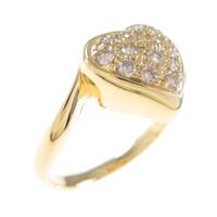 K18YG ハート ダイヤモンドリング