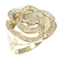 K18YG ローズ ダイヤモンドリング