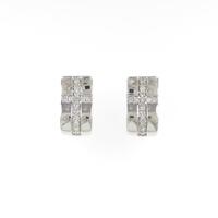 K18WG クロス ダイヤモンドピアス