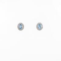 K18WG アクアマリンピアス