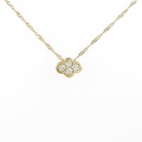 K18YG フラワー ダイヤモンドネックレス