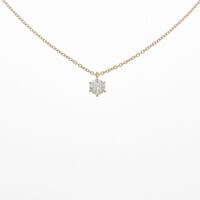 【リメイク】K18YG ダイヤモンドネックレス 0．206ct・H・SI2・3EXT