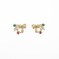 ポンテヴェキオ リボン カラーストーンピアス