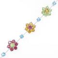 750WG フラワー カラーストーンブレスレット
