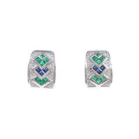 750WG カラーストーンピアス