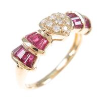 K18YG ハート ルビーリング