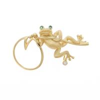 K18YG フロッグ トルマリンブローチ