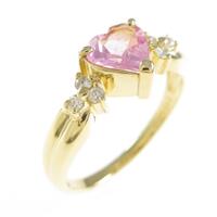 K18YG ハート トルマリンリング