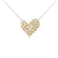 K18YG ハート×リーフ ダイヤモンドネックレス